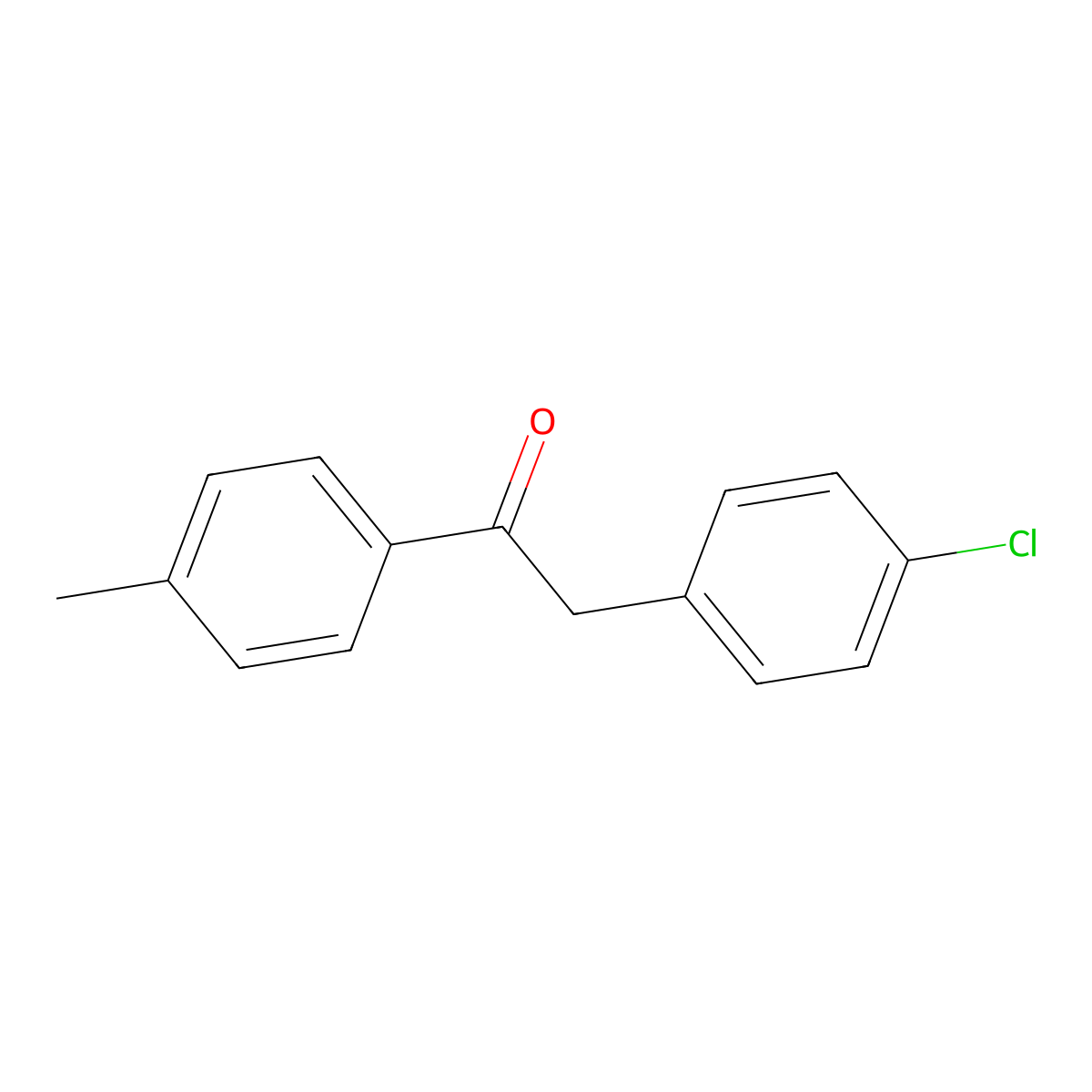 2-(4-Chlorophenyl)-1-(4-methylphenyl)ethan-1-one molecular structure, CAS 62006-19-3