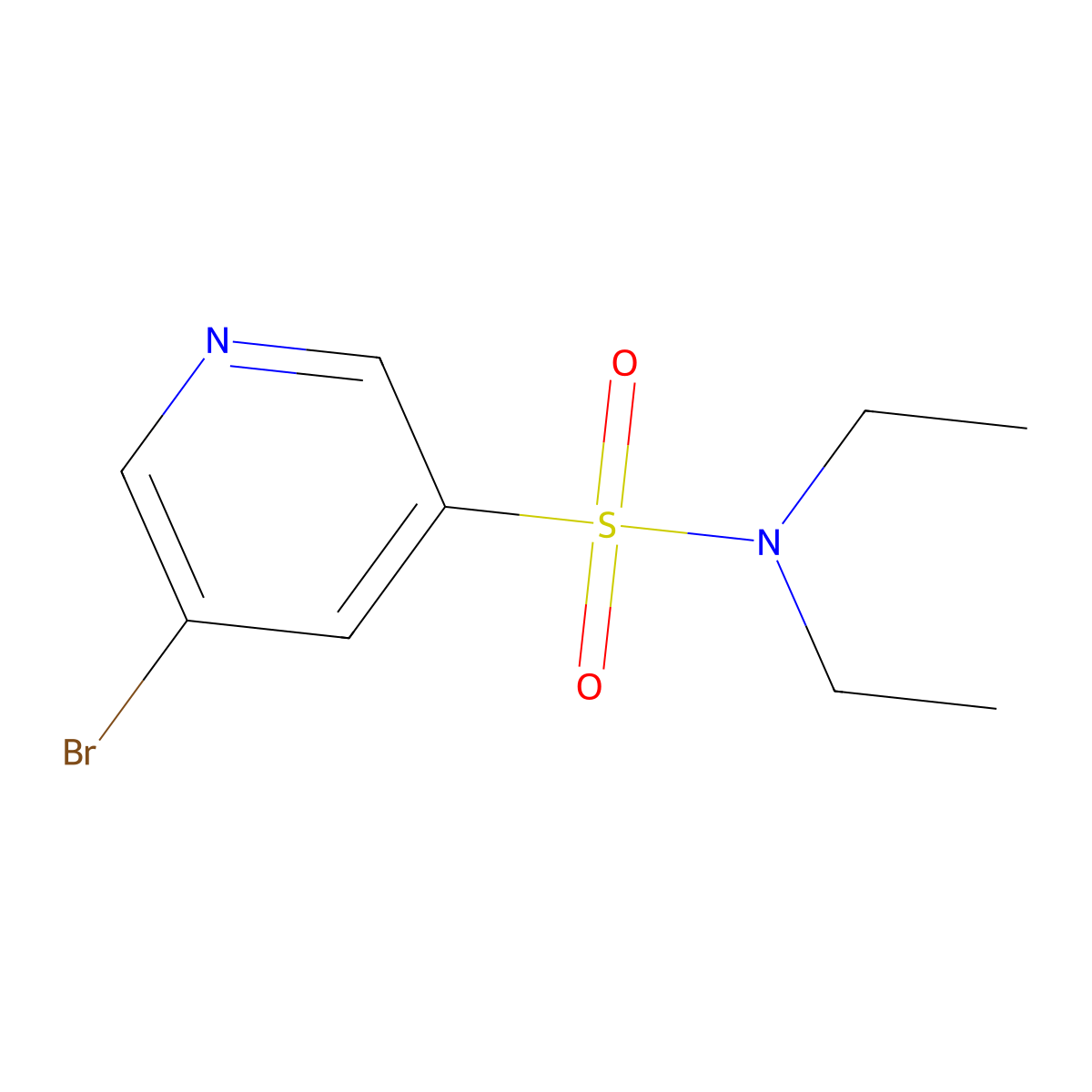 5-Bromo-N,N-diethylpyridine-3-sulfonamide molecular structure, CAS 62009-37-4