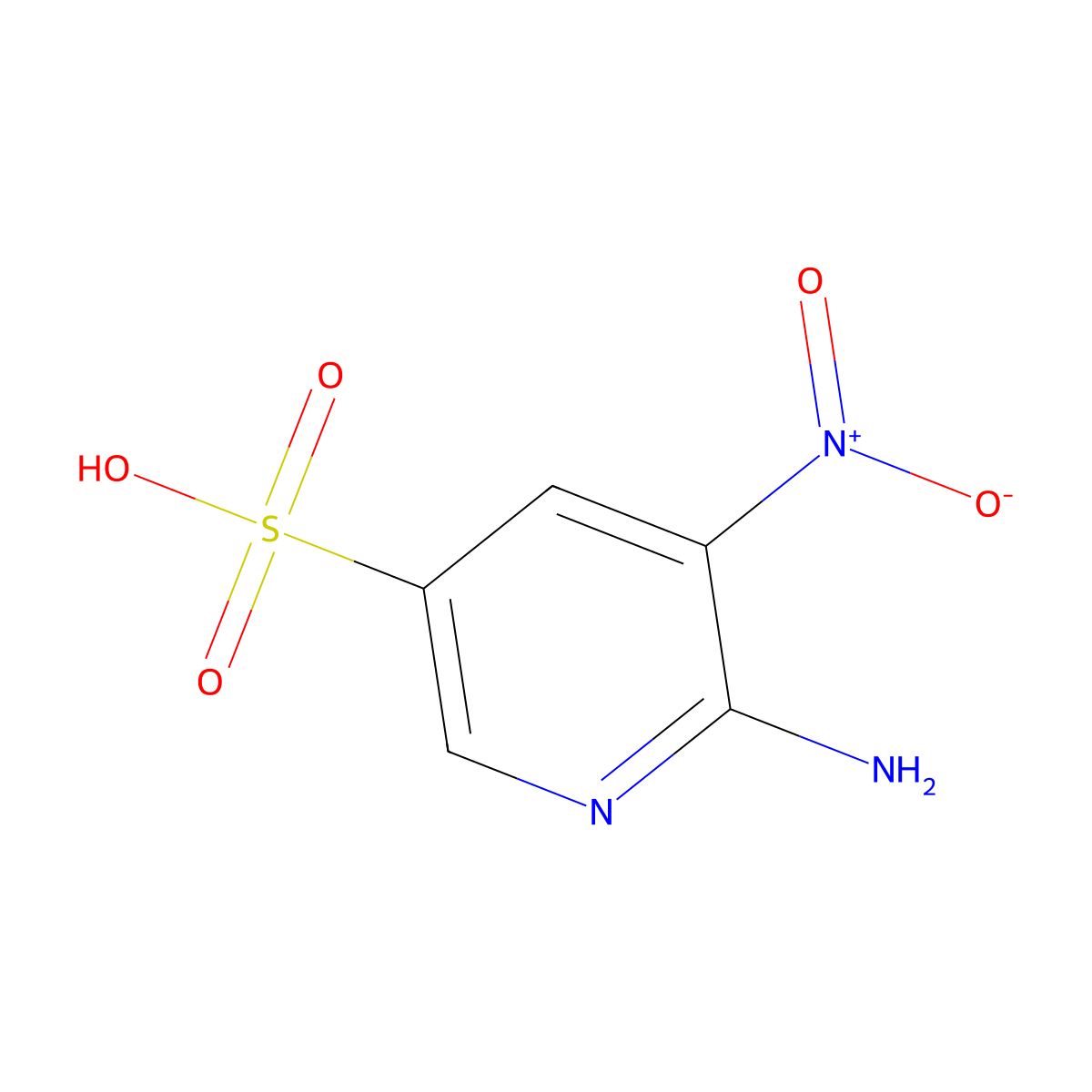 6-Amino-5-nitropyridine-3-sulfonic acid molecular structure, CAS 62009-38-5
