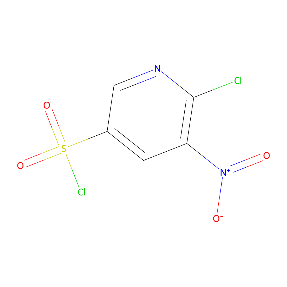 6-Chloro-5-nitropyridine-3-sulfonyl chloride molecular structure, CAS 62009-39-6