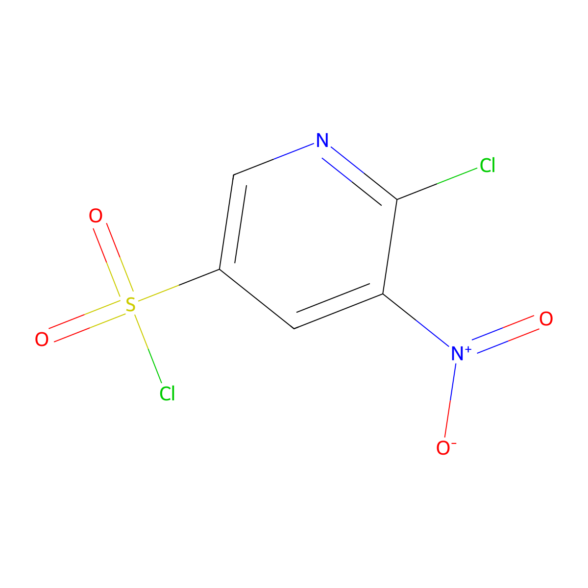 6-Chloro-5-nitropyridine-3-sulfonyl chloride molecular structure, CAS 62009-39-6