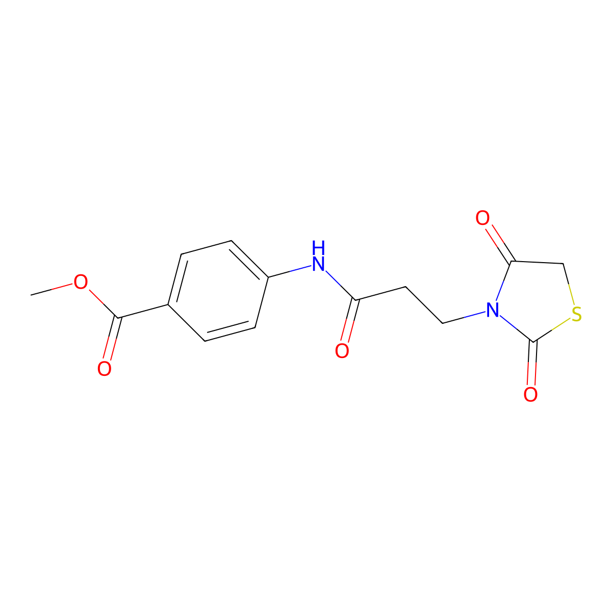 Methyl 4-[3-(2,4-dioxo-1,3-thiazolidin-3-yl)propanoylamino]benzoate molecular structure, CAS 620099-99-2