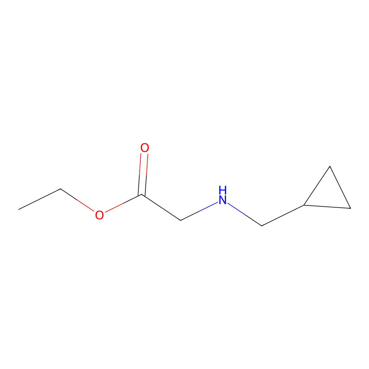 Ethyl 2-[(cyclopropylmethyl)amino]acetate molecular structure, CAS 6201-01-0