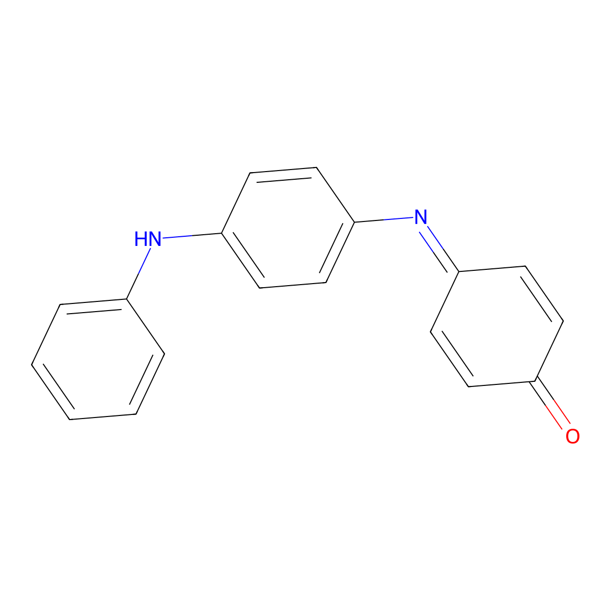 2,5-Cyclohexadien-1-one, 4-[[4-(phenylamino)phenyl]imino]- molecular structure, CAS 6201-64-5