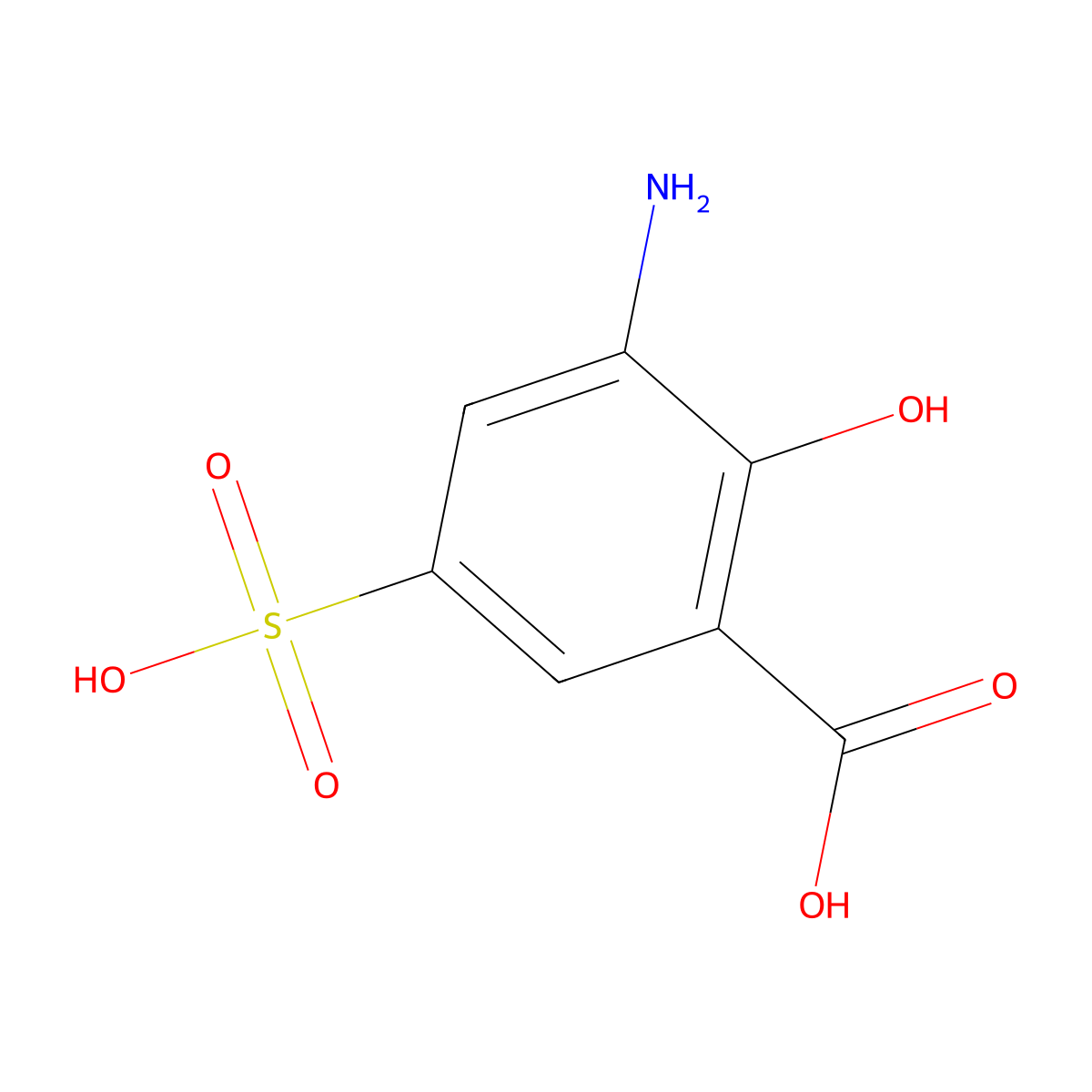 3-Amino-5-sulfosalicylic acid molecular structure, CAS 6201-86-1
