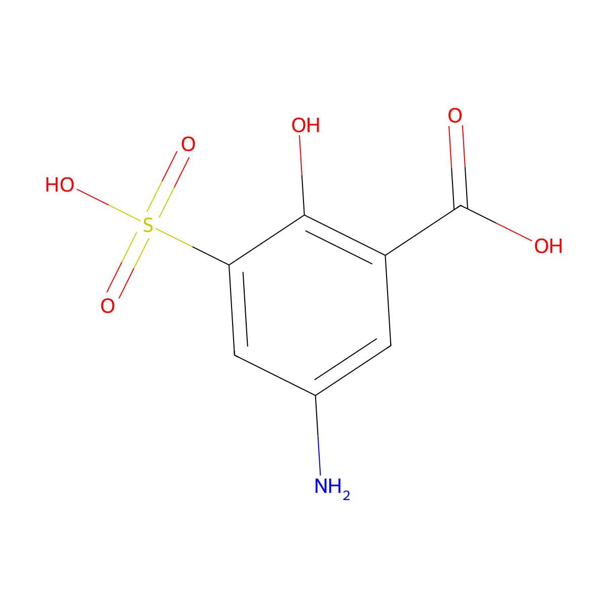 5-Amino-3-sulphosalicylic acid molecular structure, CAS 6201-87-2