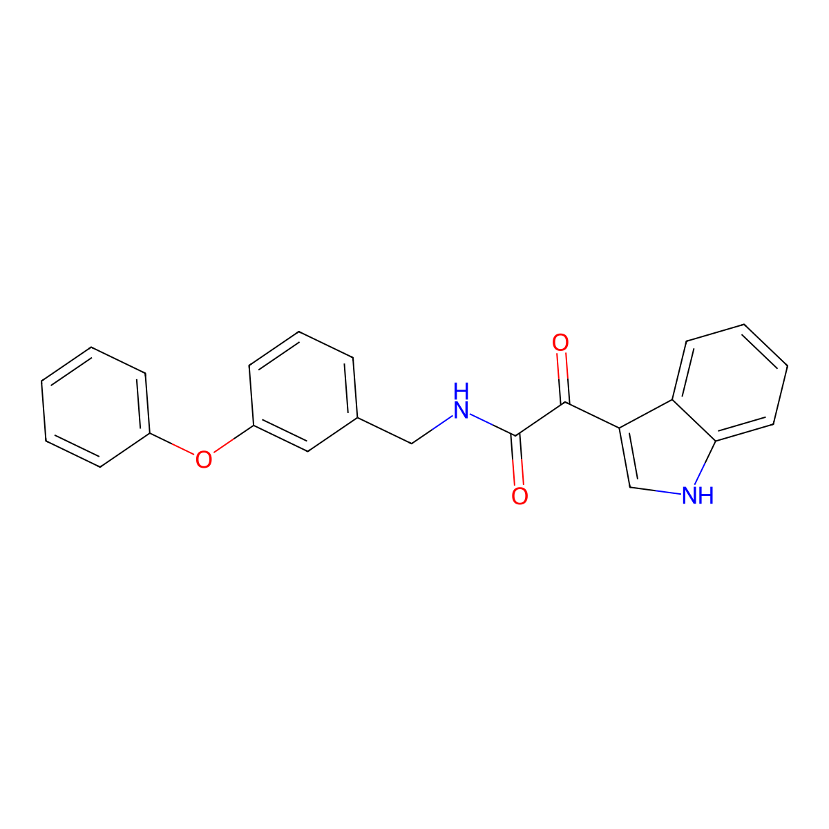 2-(1H-indol-3-yl)-2-oxo-N-[(3-phenoxyphenyl)methyl]acetamide molecular structure, CAS 620100-68-7