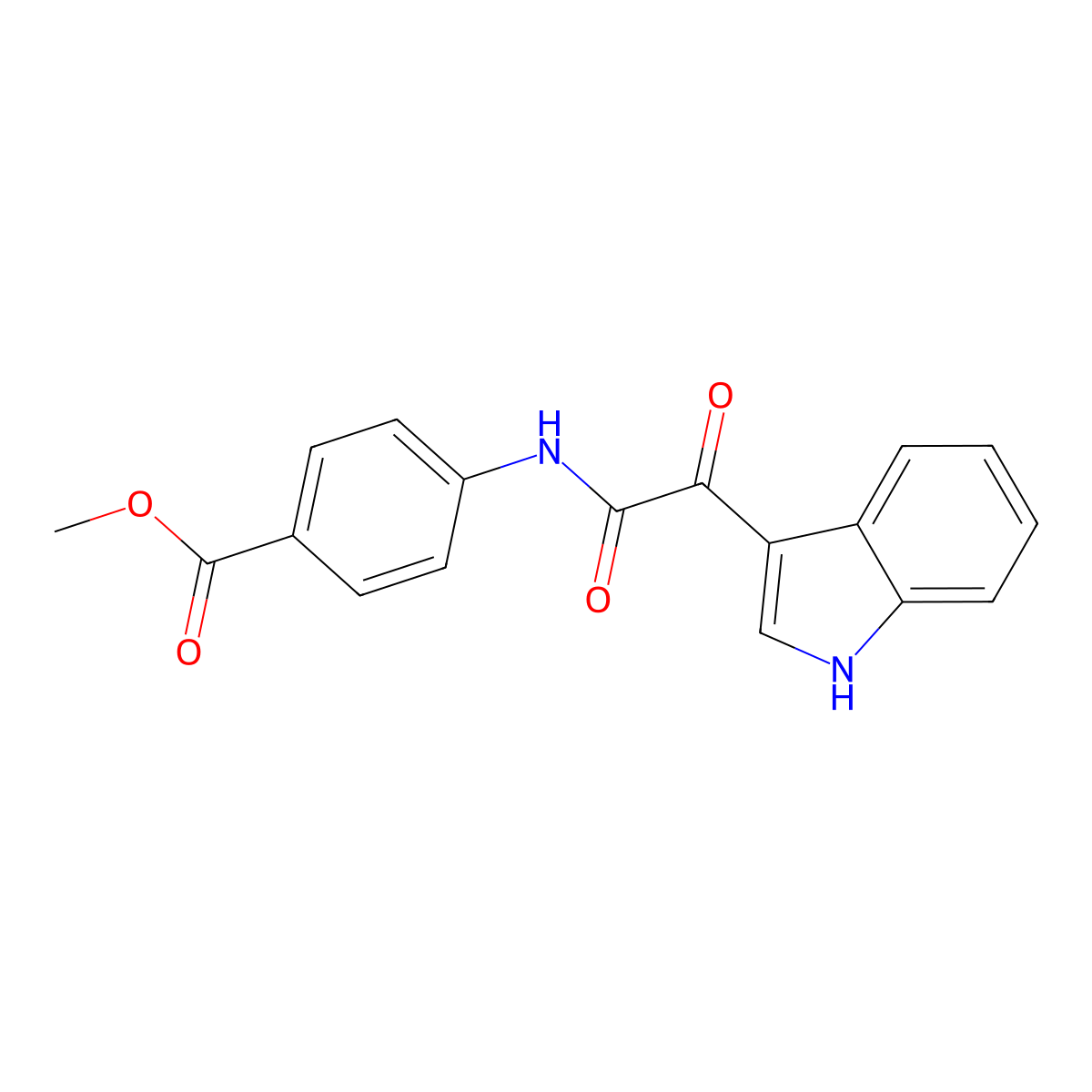 4-[2-(1H-Indol-3-yl)-2-oxo-acetylamino]-benzoic acid methyl ester molecular structure, CAS 620100-69-8