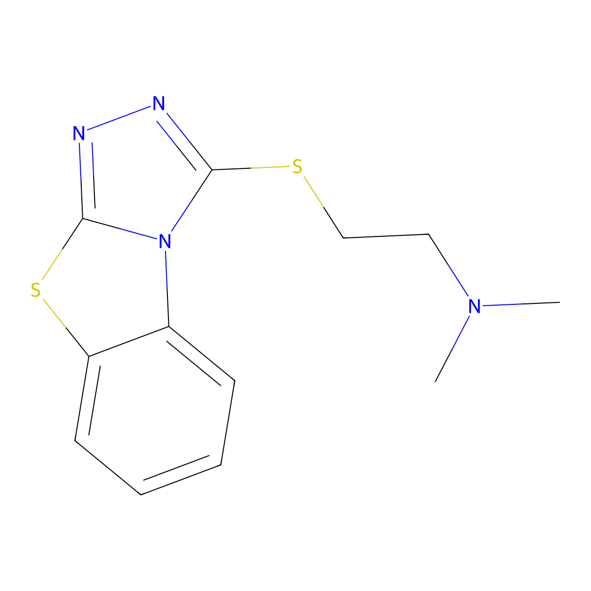 N,N-dimethyl-2-([1,2,4]triazolo[3,4-b][1,3]benzothiazol-3-ylsulfanyl)ethanamine molecular structure, CAS 620100-88-1