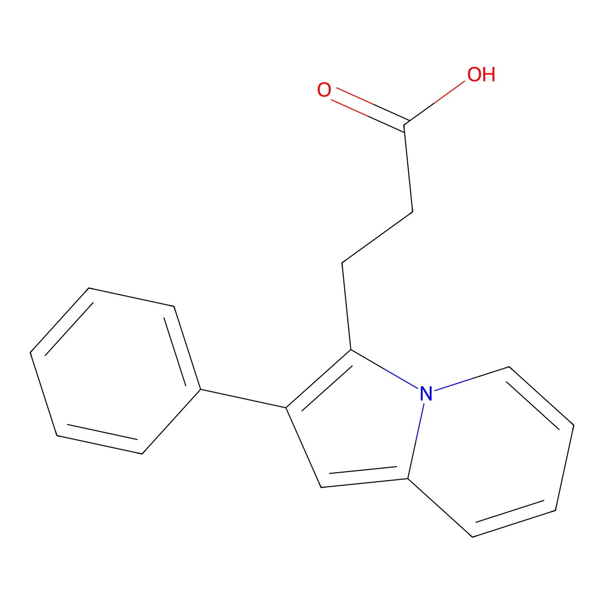 3-(2-Phenylindolizin-3-yl)propanoic acid molecular structure, CAS 620100-98-3