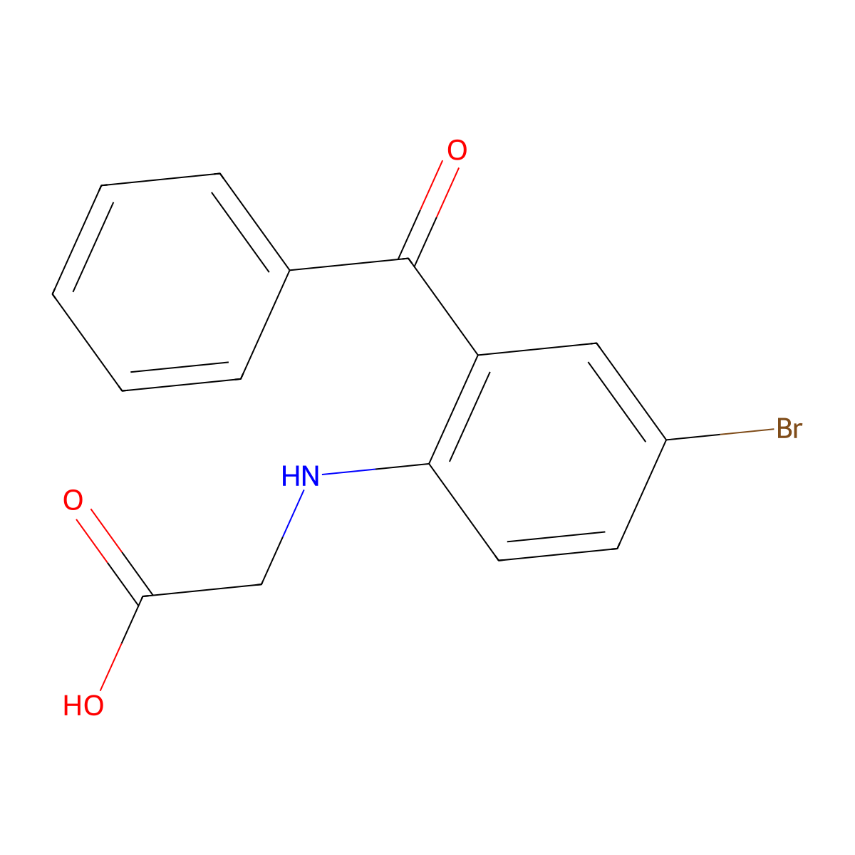 (2-Benzoyl-4-bromo-phenylamino)-acetic acid molecular structure, CAS 620100-99-4