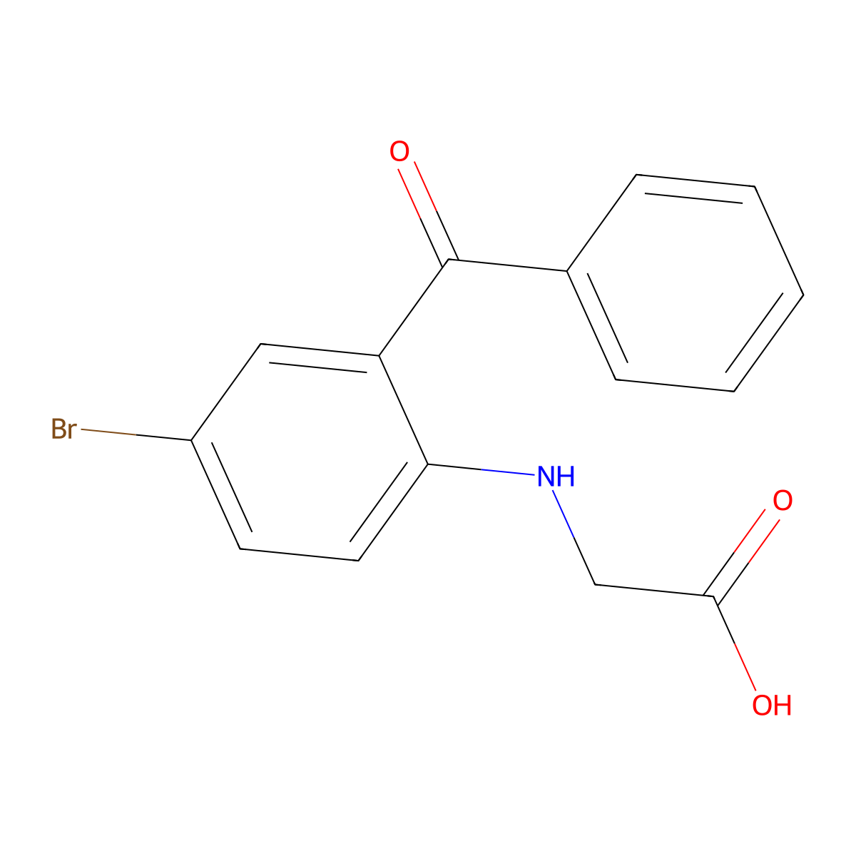 (2-Benzoyl-4-bromo-phenylamino)-acetic acid molecular structure, CAS 620100-99-4