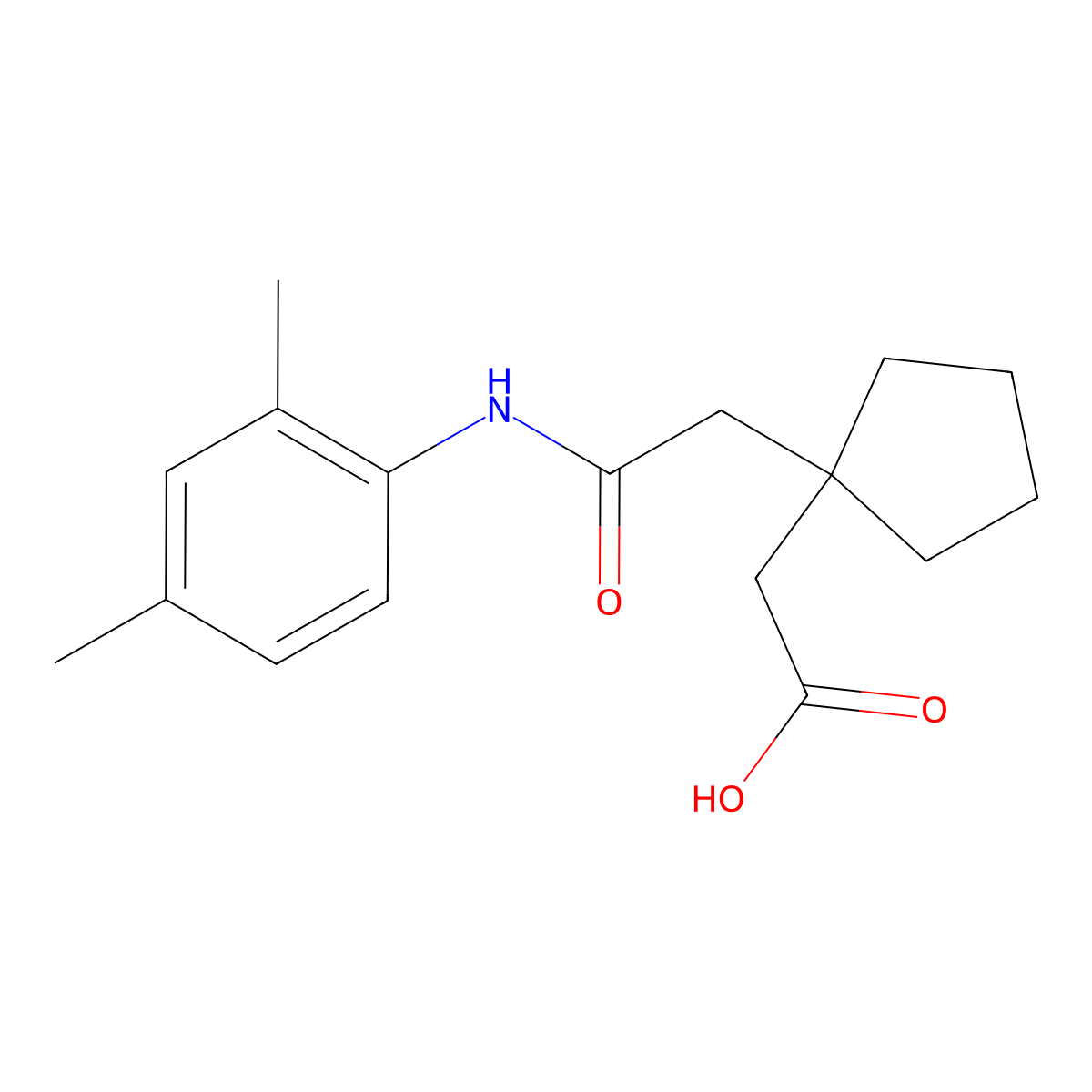 (1-{2-[(2,4-Dimethylphenyl)amino]-2-oxoethyl}cyclopentyl)acetic acid molecular structure, CAS 620102-92-3