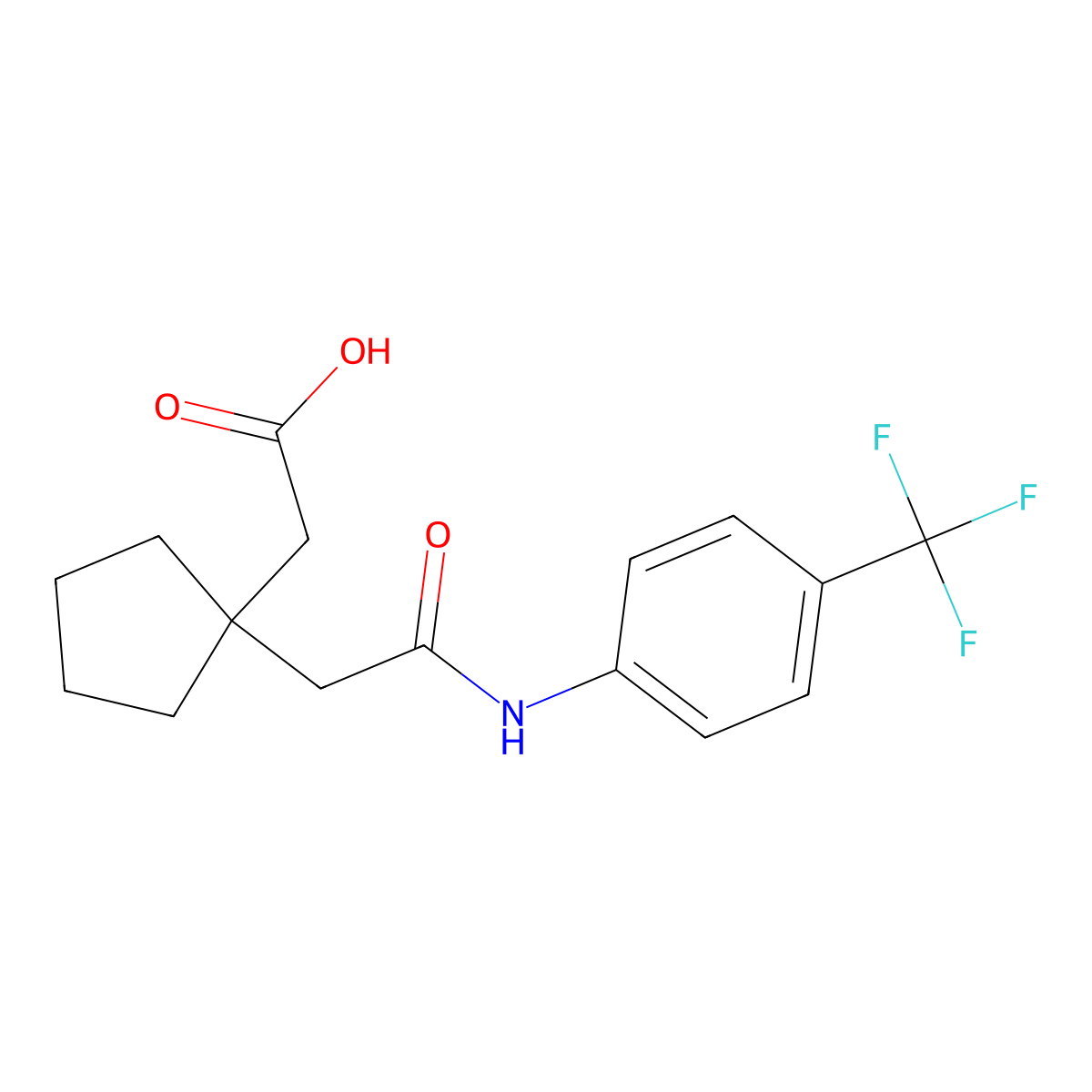 (1-{2-Oxo-2-[4-(trifluoromethyl)anilino]ethyl}cyclopentyl)acetic acid molecular structure, CAS 620102-97-8