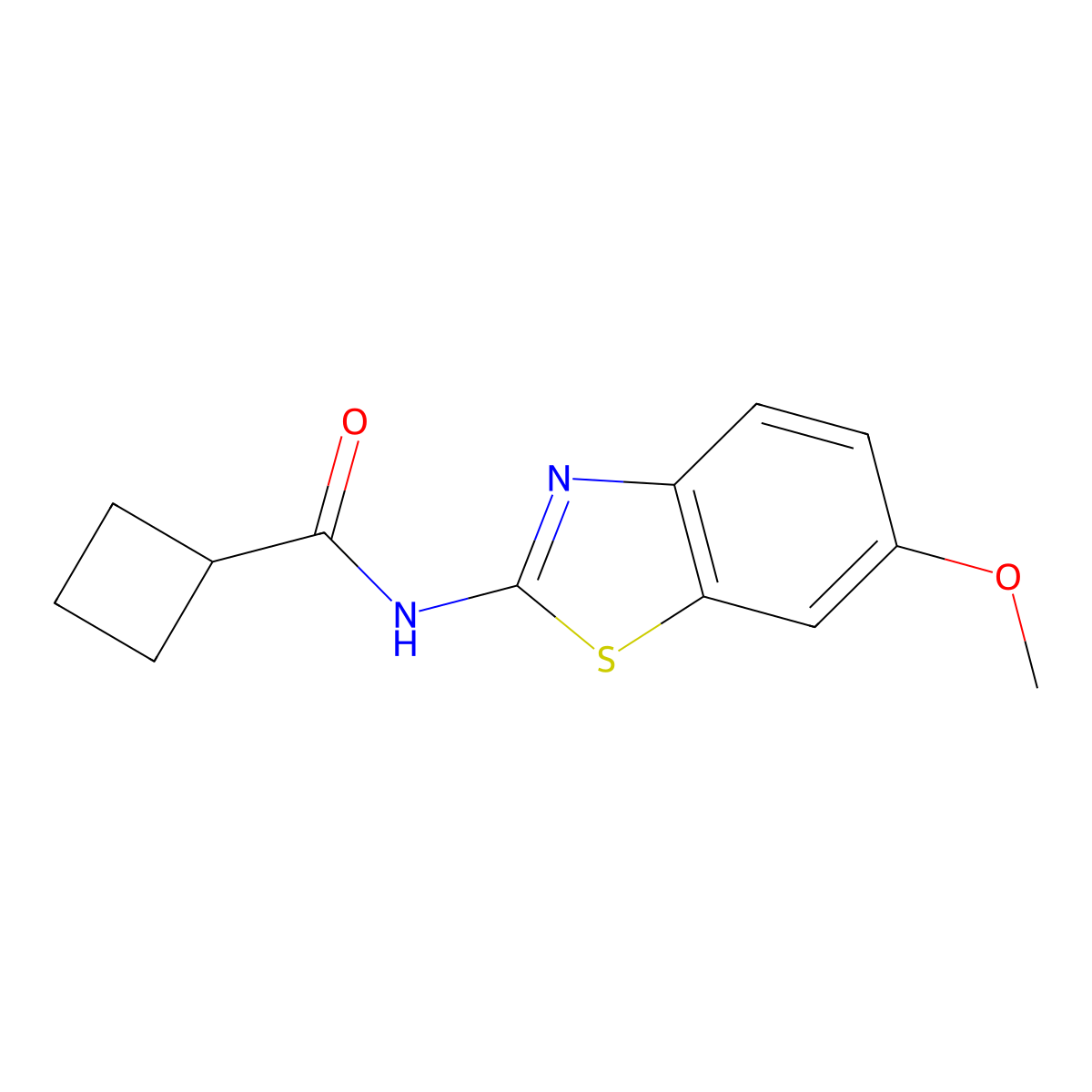 N-(6-methoxy-1,3-benzothiazol-2-yl)cyclobutanecarboxamide molecular structure, CAS 620103-17-5