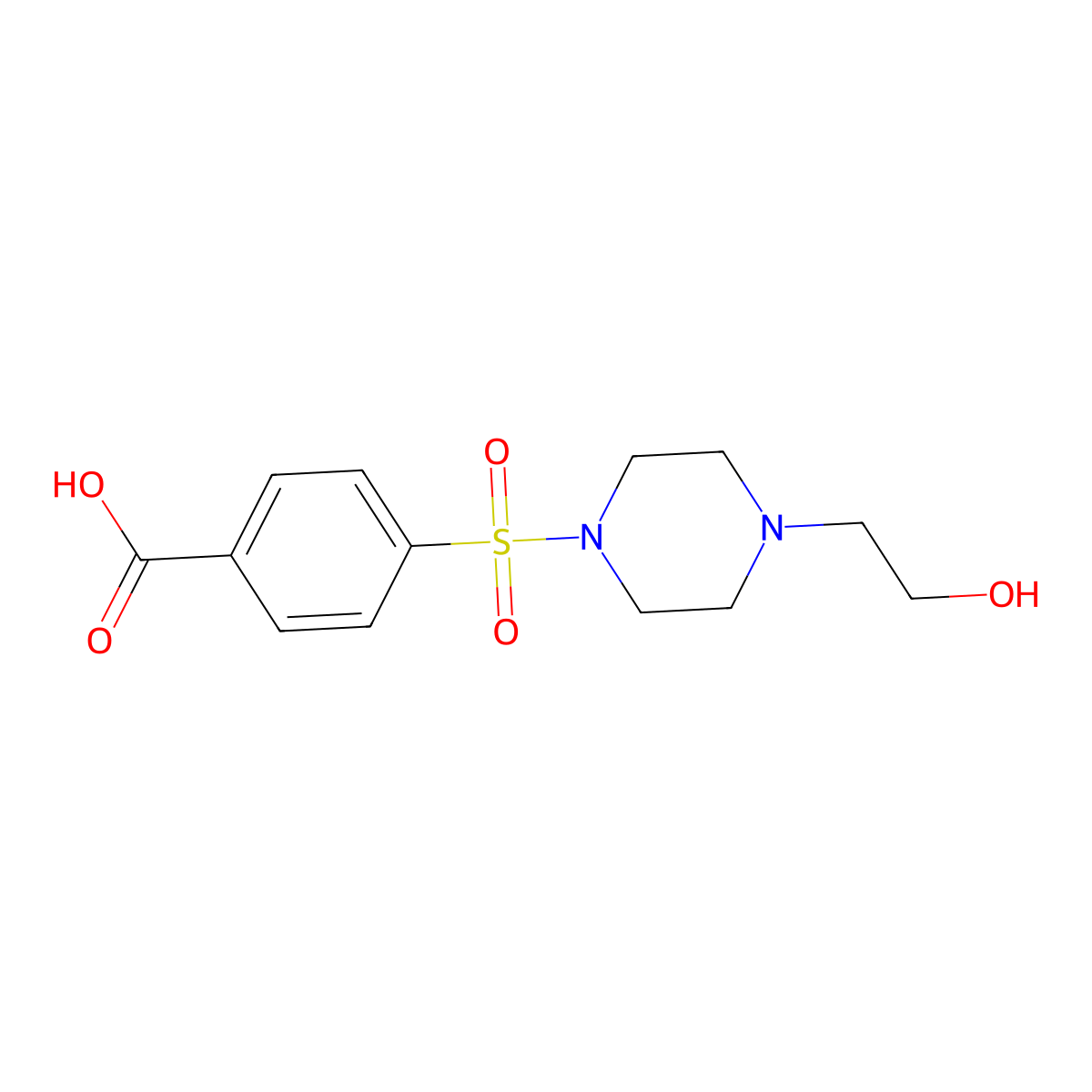 4-{[4-(2-Hydroxyethyl)piperazin-1-yl]sulfonyl}benzoic acid molecular structure, CAS 620103-21-1