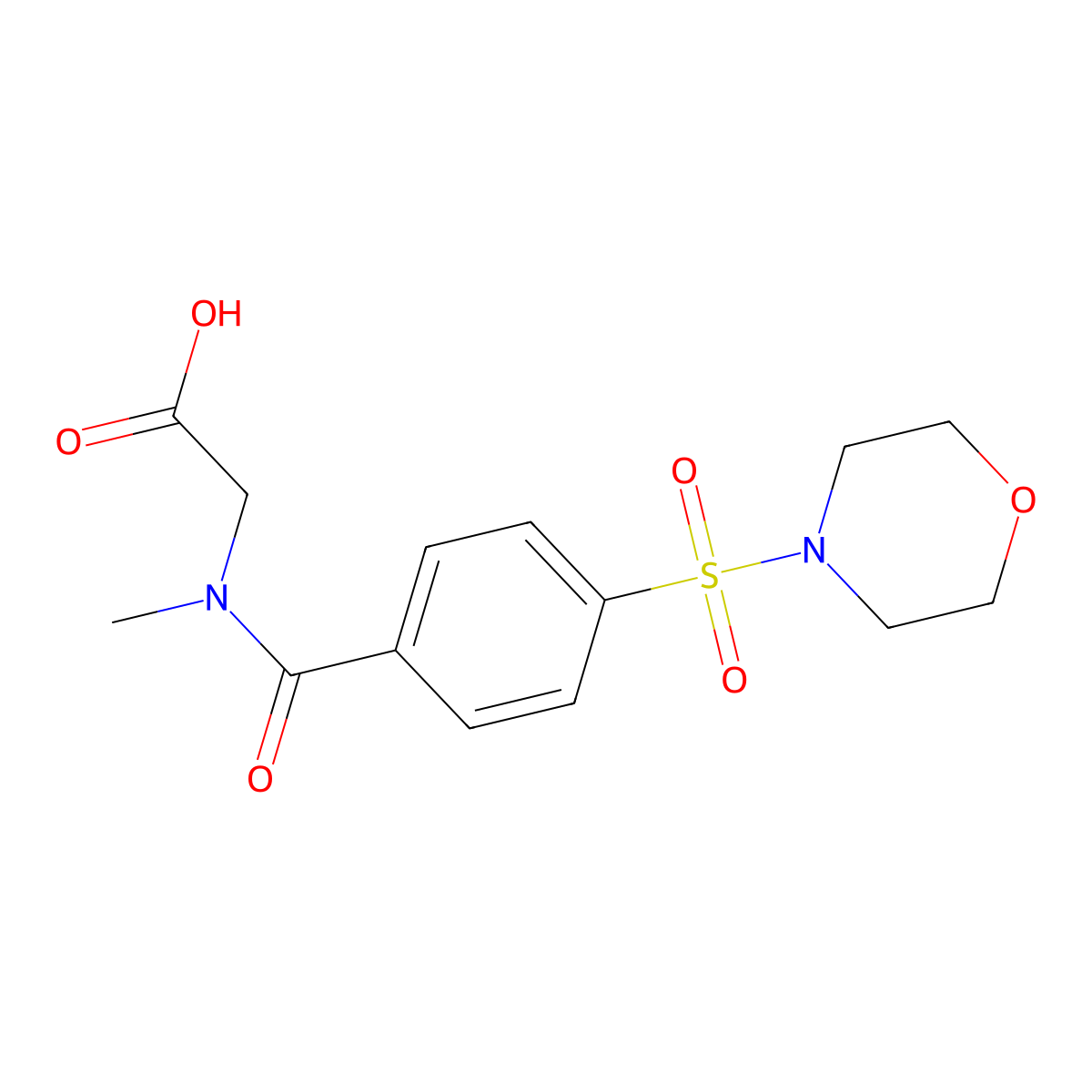 N-Methyl-N-[4-(morpholin-4-ylsulfonyl)benzoyl]glycine molecular structure, CAS 620103-27-7