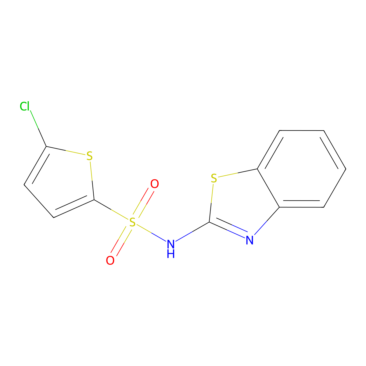 N-(benzo[d]thiazol-2-yl)-5-chlorothiophene-2-sulfonamide molecular structure, CAS 620103-74-4