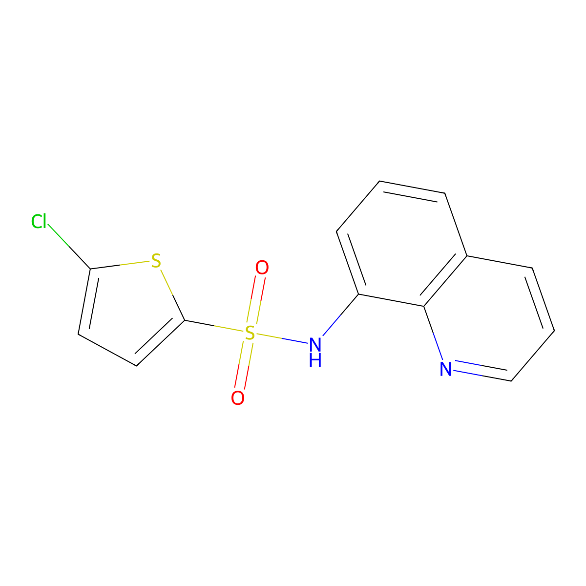 5-chloro-N-(quinolin-8-yl)thiophene-2-sulfonamide molecular structure, CAS 620103-77-7