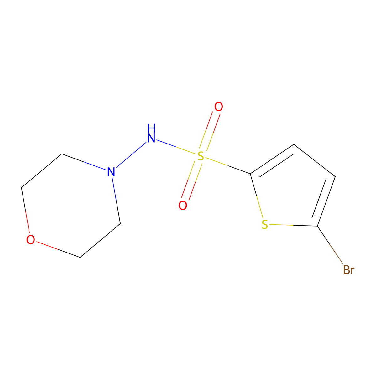 5-bromo-N-morpholin-4-ylthiophene-2-sulfonamide molecular structure, CAS 620103-83-5