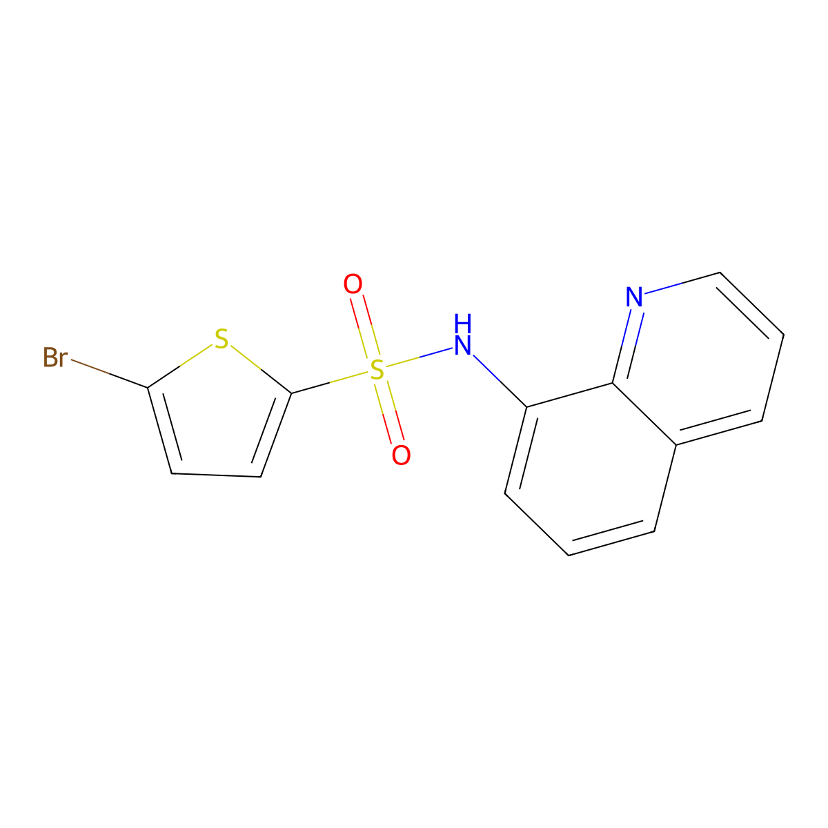 5-bromo-N-quinolin-8-ylthiophene-2-sulfonamide molecular structure, CAS 620103-87-9