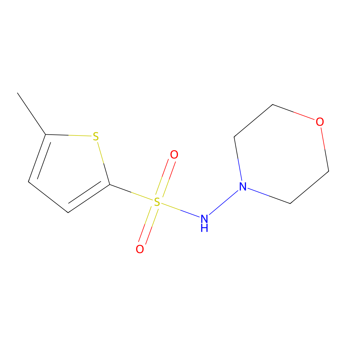 5-methyl-N-morpholin-4-ylthiophene-2-sulfonamide molecular structure, CAS 620103-96-0