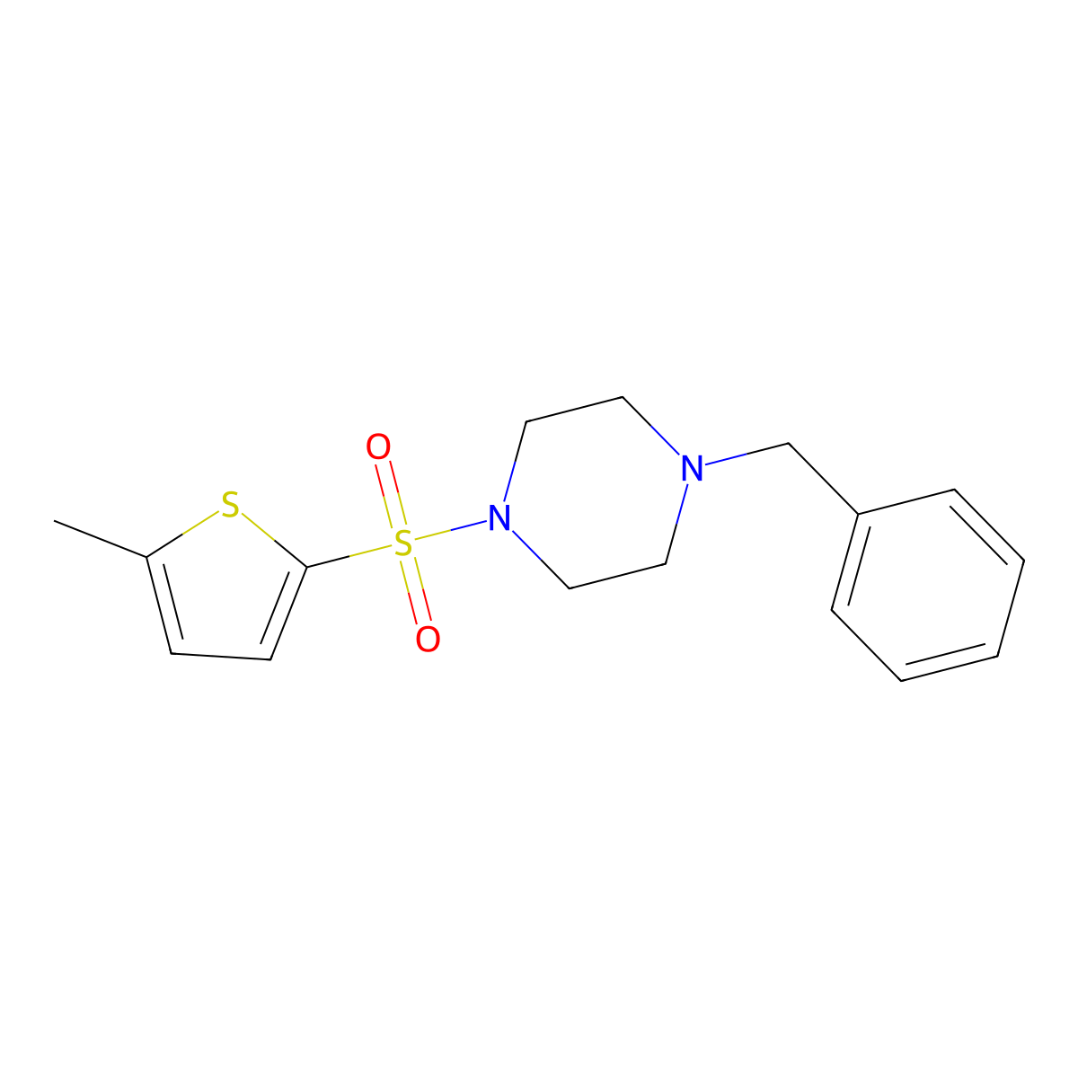 5-Methyl-2-{[4-benzylpiperazinyl]sulfonyl}thiophene molecular structure, CAS 620104-14-5