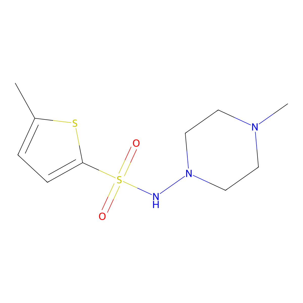 5-methyl-N-(4-methylpiperazin-1-yl)thiophene-2-sulfonamide molecular structure, CAS 620104-19-0
