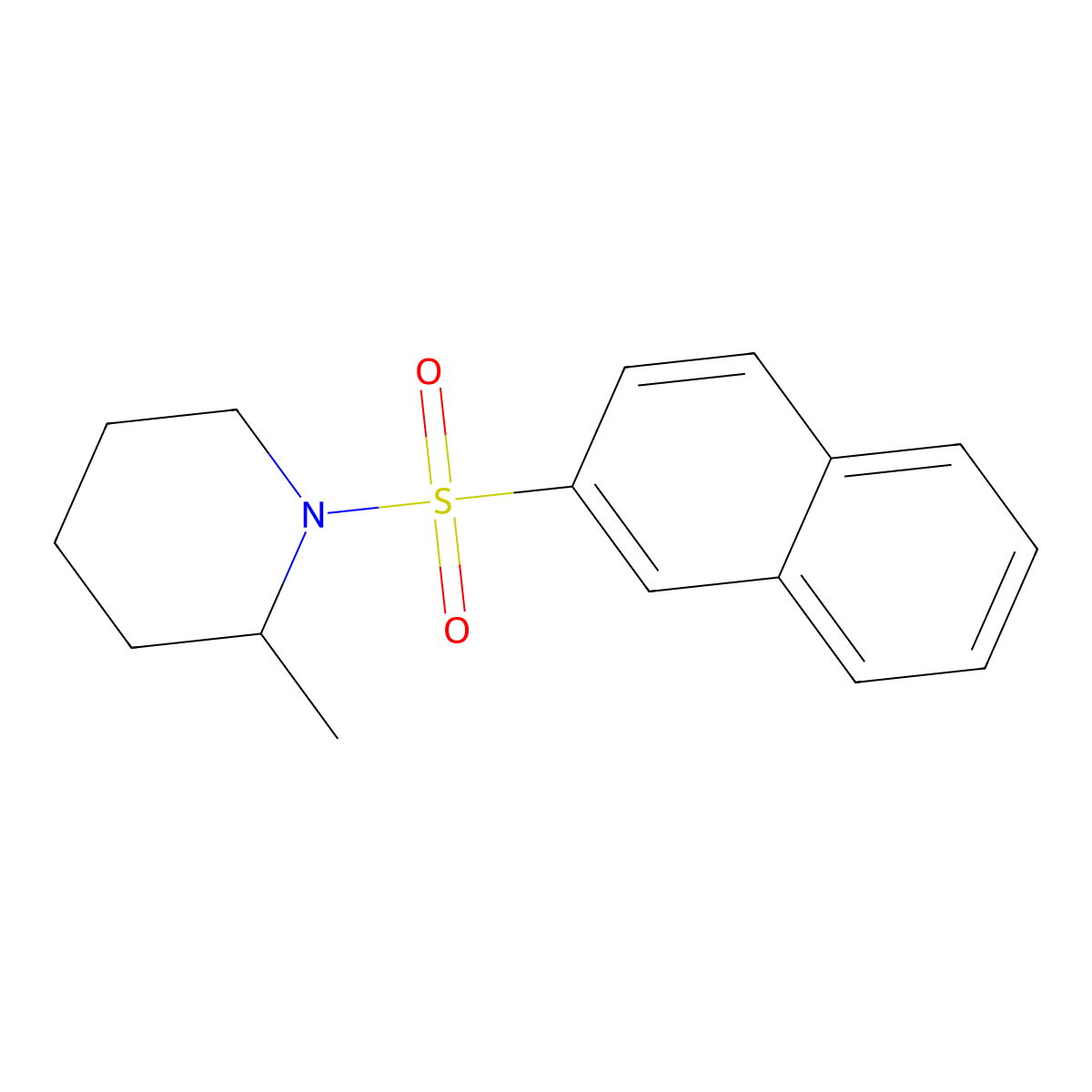 2-Methyl-1-naphthalen-2-ylsulfonylpiperidine molecular structure, CAS 620104-35-0