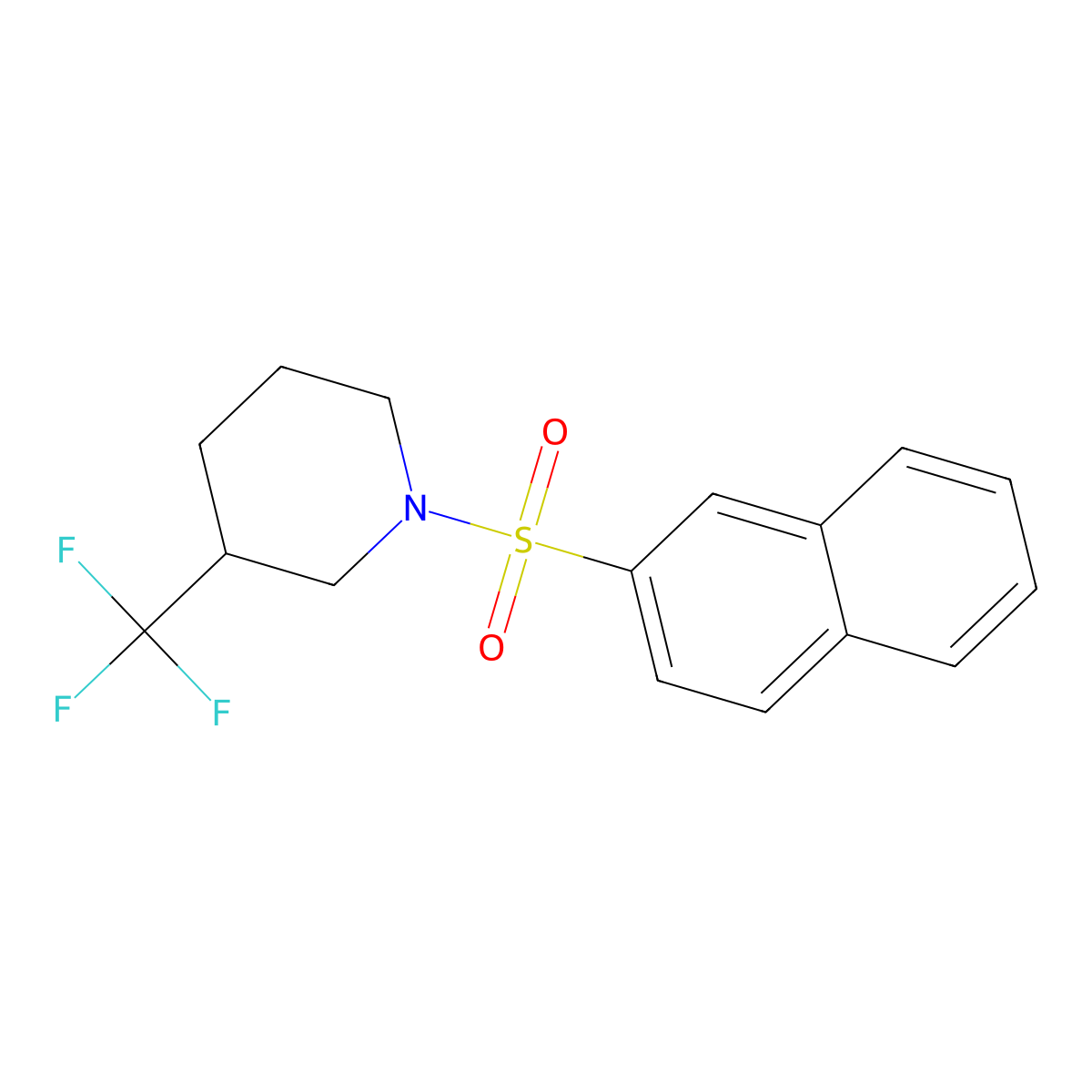 1-(2-Naphthylsulfonyl)-3-(trifluoromethyl)piperidine molecular structure, CAS 620104-37-2