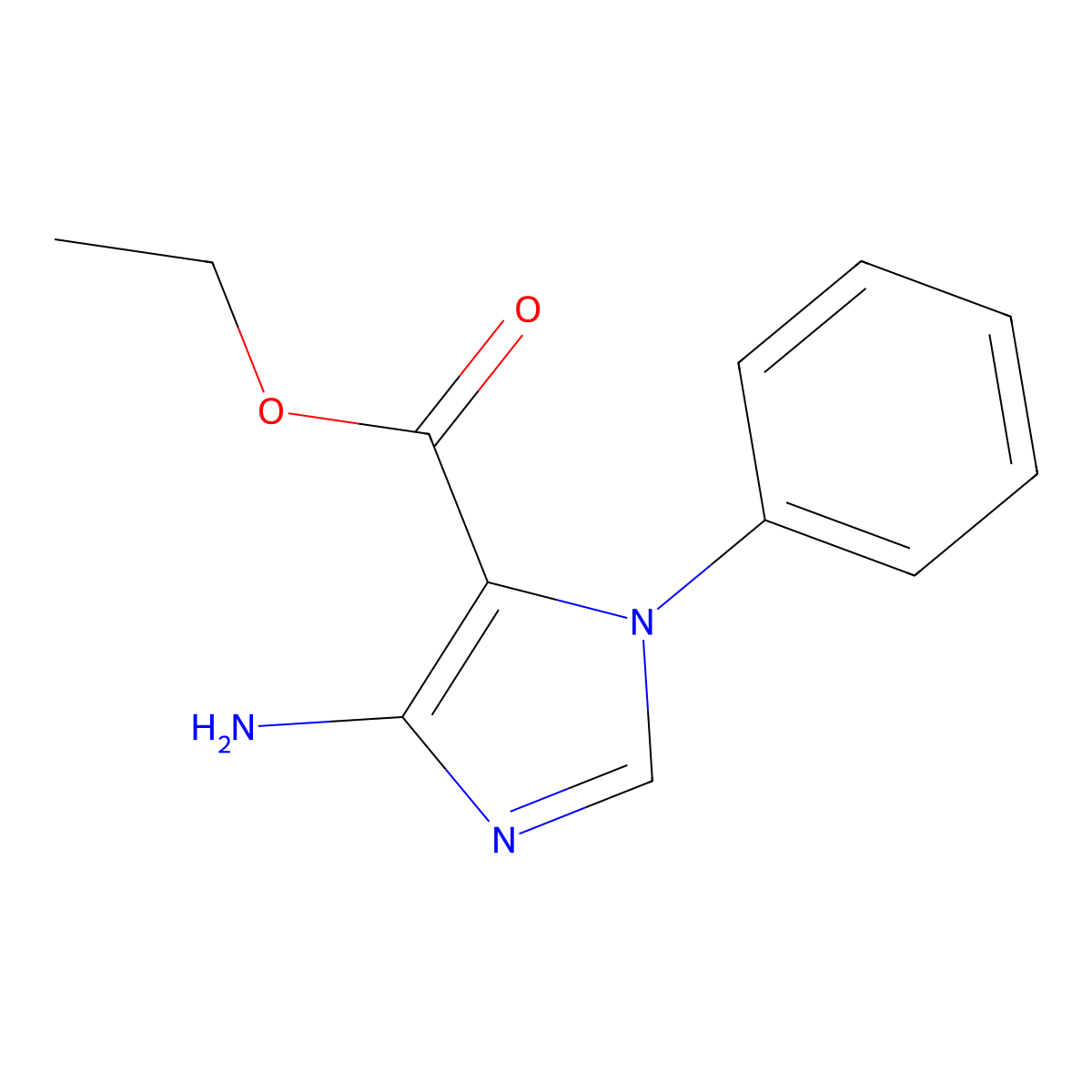 ethyl 4-amino-1-phenyl-1H-imidazole-5-carboxylate molecular structure, CAS 62011-88-5