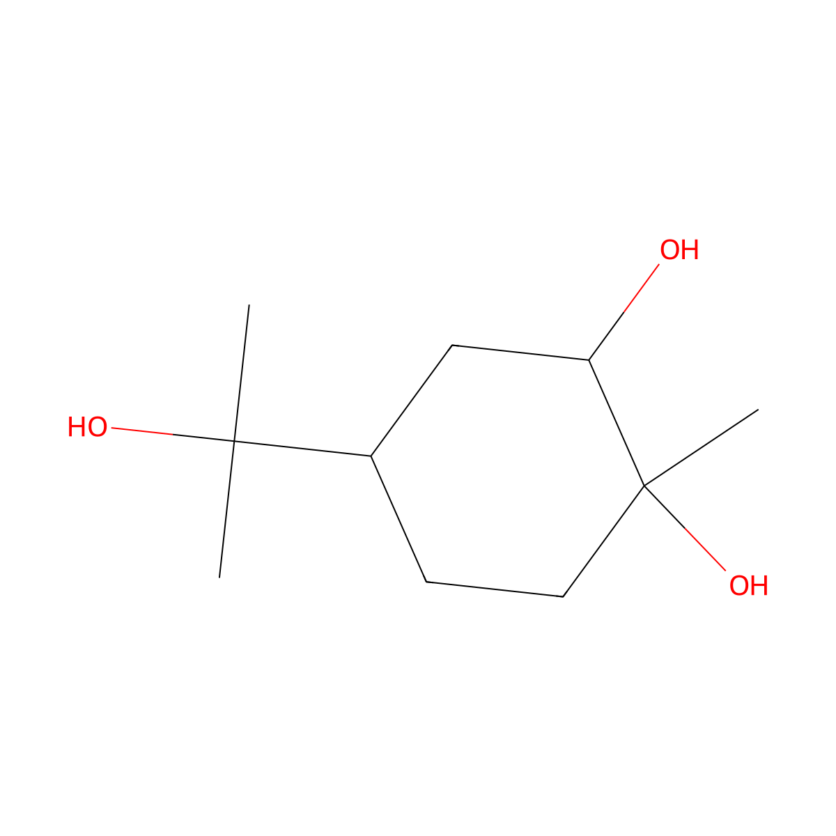 4-(2-Hydroxypropan-2-yl)-1-methylcyclohexane-1,2-diol molecular structure, CAS 62014-81-7