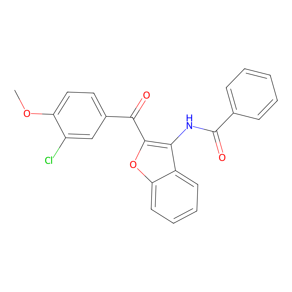 N-{2-[(3-chloro-4-methoxyphenyl)carbonyl]-1-benzofuran-3-yl}benzamide molecular structure, CAS 620153-22-2