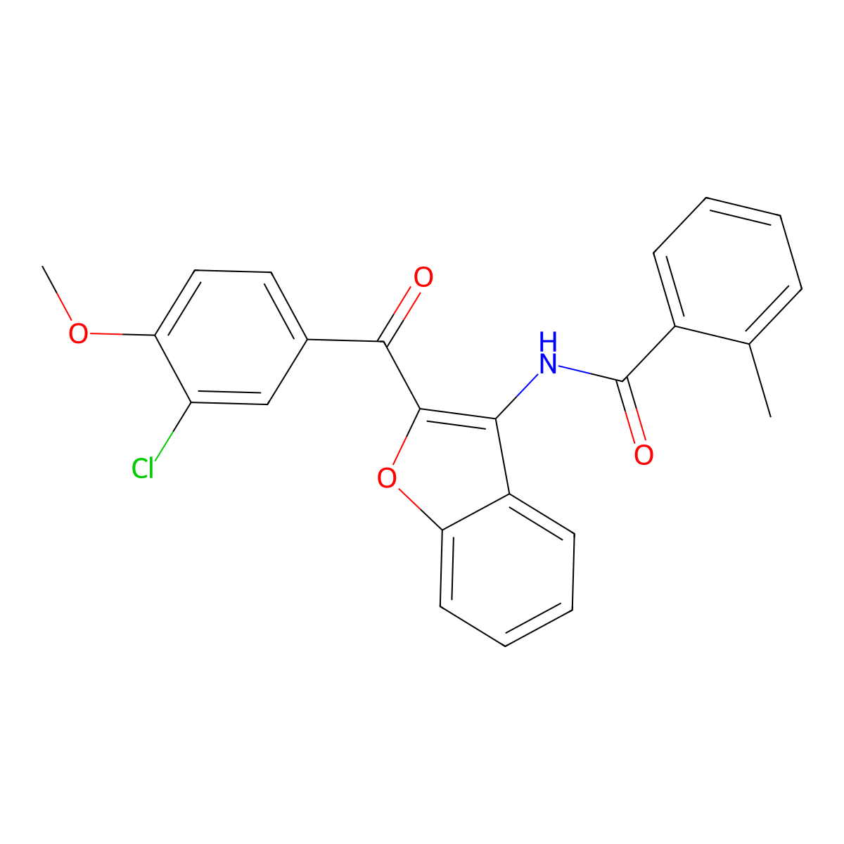 N-{2-[(3-chloro-4-methoxyphenyl)carbonyl]-1-benzofuran-3-yl}-2-methylbenzamide molecular structure, CAS 620153-24-4