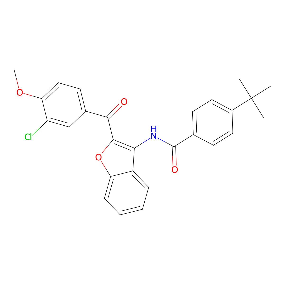 4-tert-butyl-N-{2-[(3-chloro-4-methoxyphenyl)carbonyl]-1-benzofuran-3-yl}benzamide molecular structure, CAS 620153-30-2