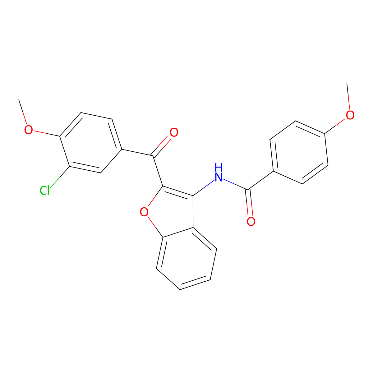 N-{2-[(3-chloro-4-methoxyphenyl)carbonyl]-1-benzofuran-3-yl}-4-methoxybenzamide molecular structure, CAS 620153-36-8