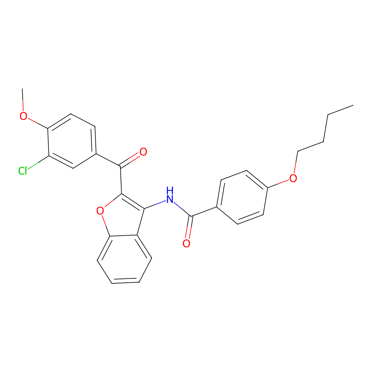 4-butoxy-N-{2-[(3-chloro-4-methoxyphenyl)carbonyl]-1-benzofuran-3-yl}benzamide molecular structure, CAS 620153-42-6