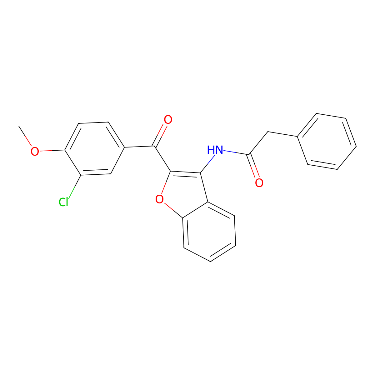 N-{2-[(3-chloro-4-methoxyphenyl)carbonyl]-1-benzofuran-3-yl}-2-phenylacetamide molecular structure, CAS 620153-49-3