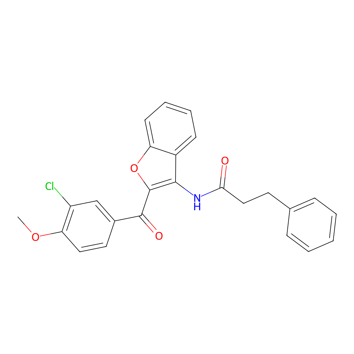 N-{2-[(3-chloro-4-methoxyphenyl)carbonyl]-1-benzofuran-3-yl}-3-phenylpropanamide molecular structure, CAS 620153-55-1
