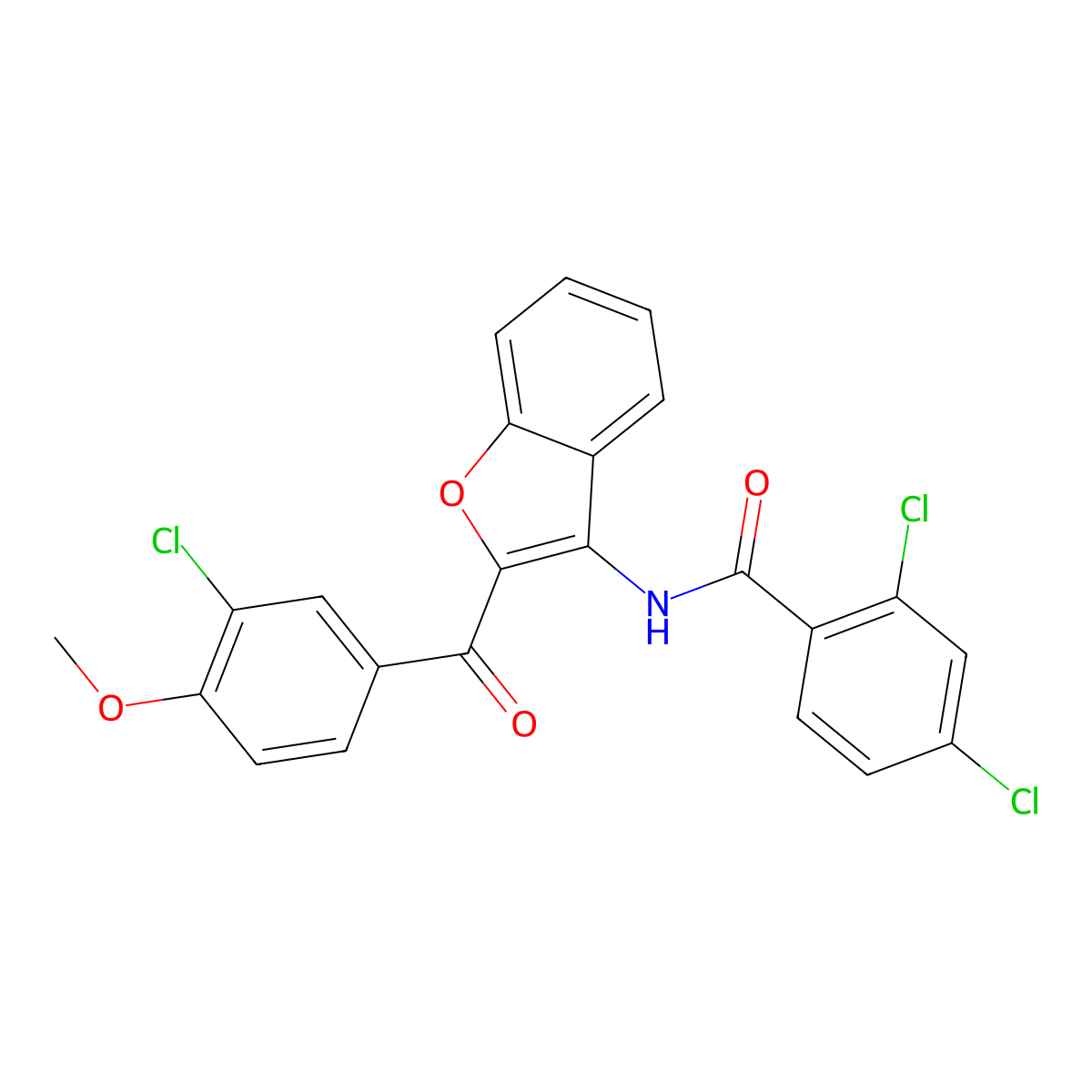 2,4-dichloro-N-{2-[(3-chloro-4-methoxyphenyl)carbonyl]-1-benzofuran-3-yl}benzamide molecular structure, CAS 620153-62-0