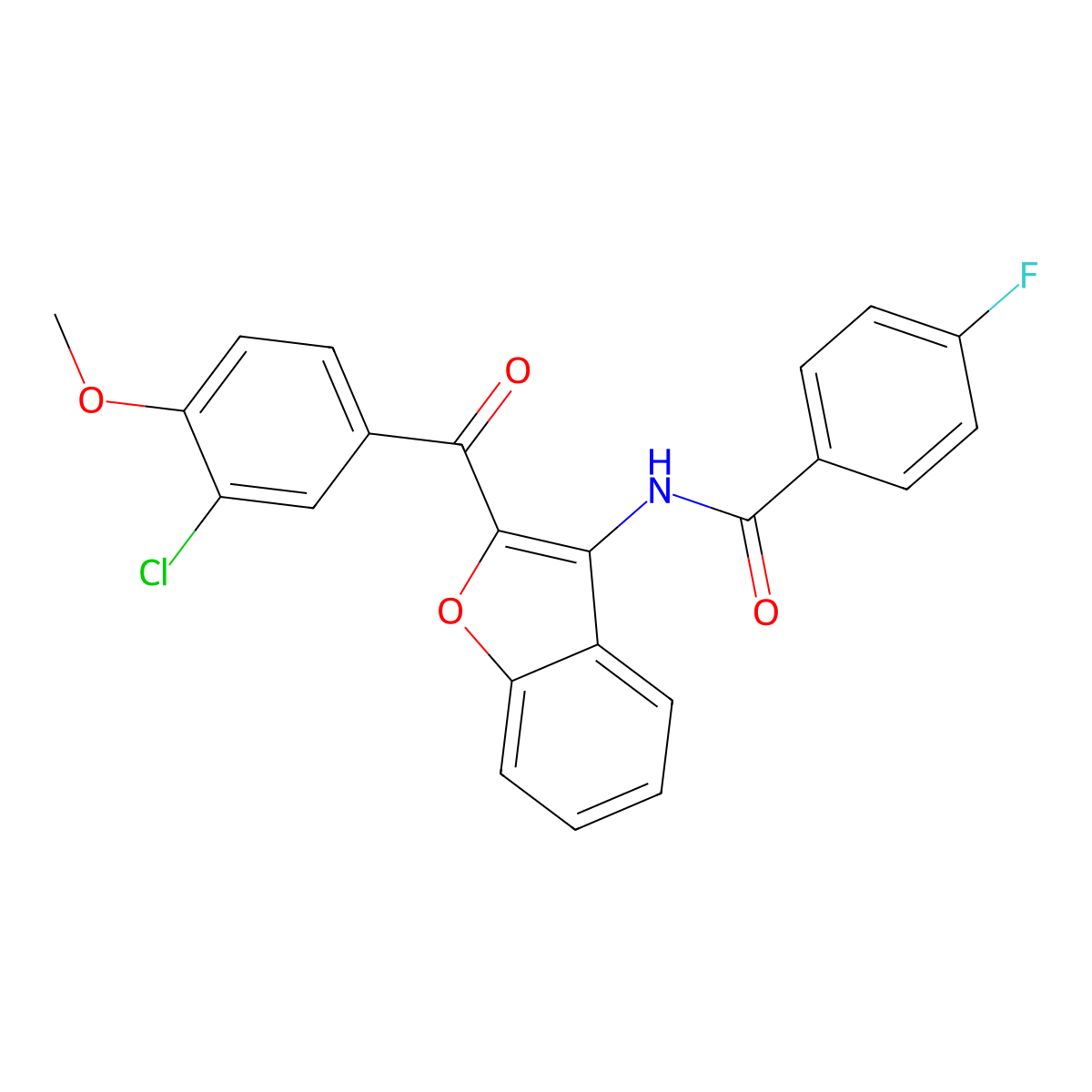 N-{2-[(3-chloro-4-methoxyphenyl)carbonyl]-1-benzofuran-3-yl}-4-fluorobenzamide molecular structure, CAS 620153-66-4