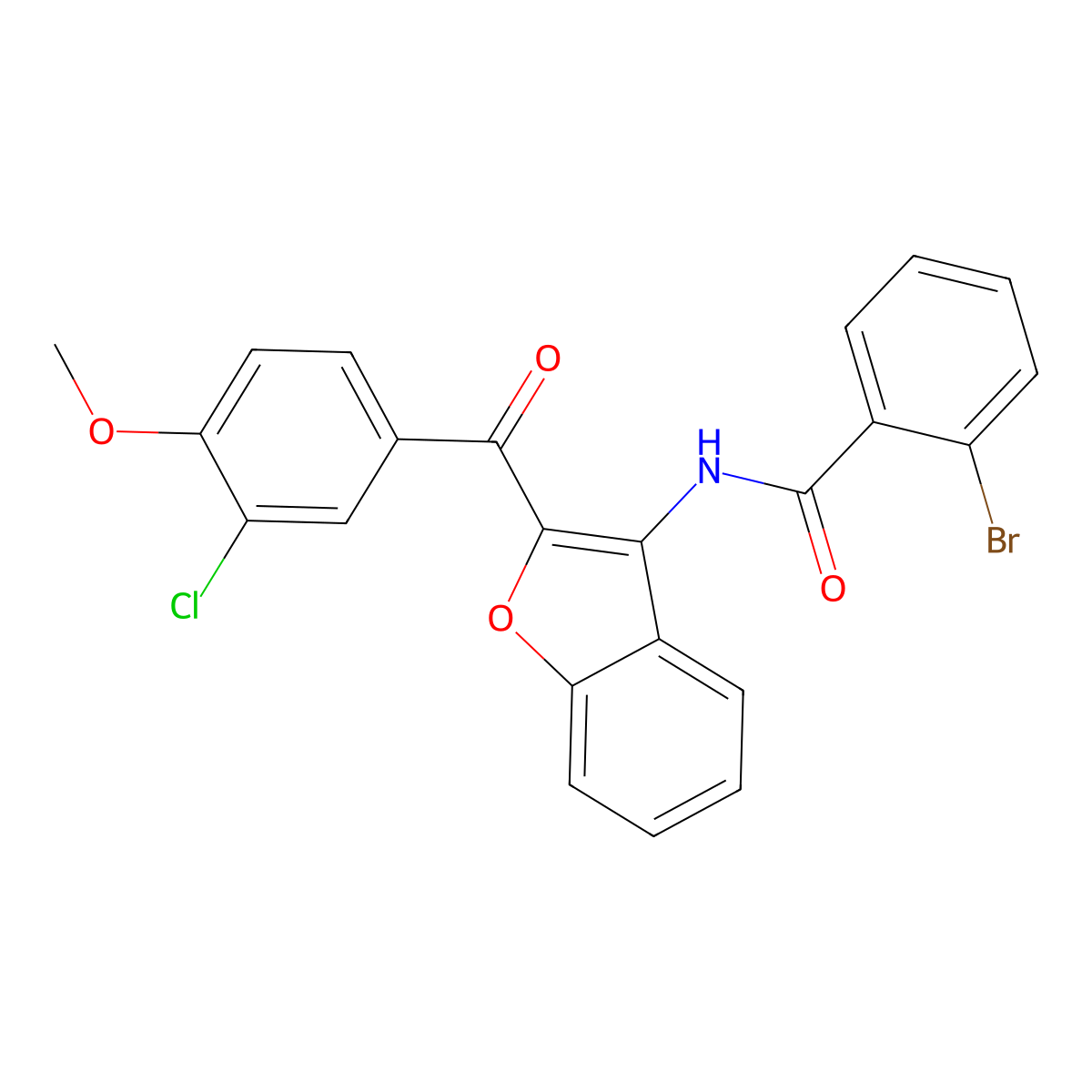 2-bromo-N-{2-[(3-chloro-4-methoxyphenyl)carbonyl]-1-benzofuran-3-yl}benzamide molecular structure, CAS 620153-68-6