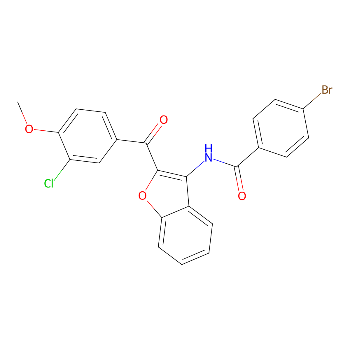(4-bromophenyl)-N-{2-[(3-chloro-4-methoxyphenyl)carbonyl]benzo[b]furan-3-yl}ca rboxamide molecular structure, CAS 620153-70-0