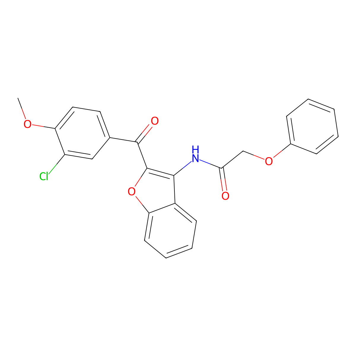 N-{2-[(3-chloro-4-methoxyphenyl)carbonyl]-1-benzofuran-3-yl}-2-phenoxyacetamide molecular structure, CAS 620153-76-6