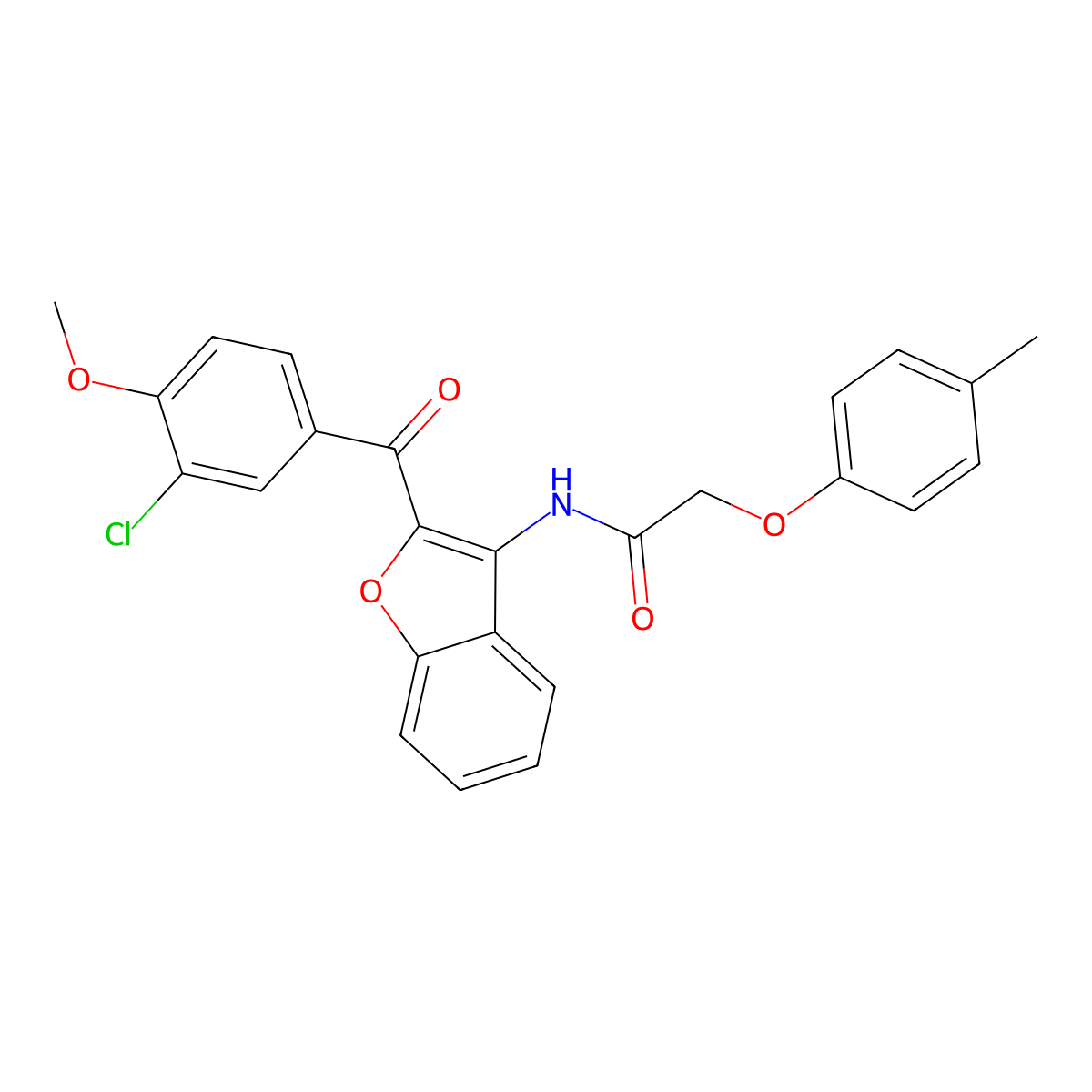 N-{2-[(3-chloro-4-methoxyphenyl)carbonyl]-1-benzofuran-3-yl}-2-(4-methylphenoxy)acetamide molecular structure, CAS 620153-82-4