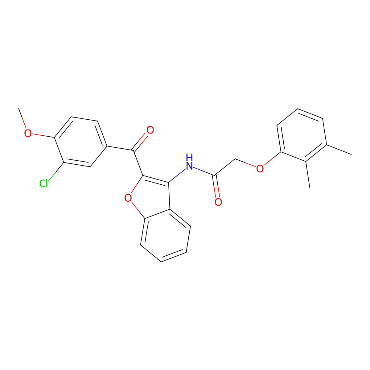 N-{2-[(3-chloro-4-methoxyphenyl)carbonyl]-1-benzofuran-3-yl}-2-(2,3-dimethylphenoxy)acetamide molecular structure, CAS 620153-84-6
