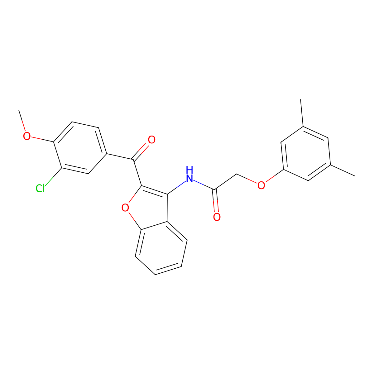 2-(3,5-dimethylphenoxy)-N-{2-[(3-chloro-4-methoxyphenyl)carbonyl]benzo[b]furan-3-yl}acetamide molecular structure, CAS 620153-88-0