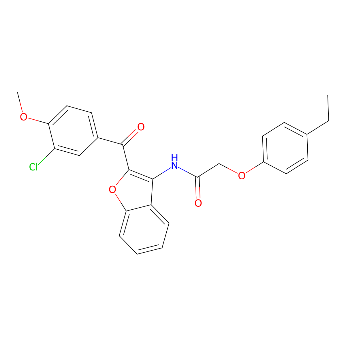 N-{2-[(3-chloro-4-methoxyphenyl)carbonyl]-1-benzofuran-3-yl}-2-(4-ethylphenoxy)acetamide molecular structure, CAS 620153-90-4
