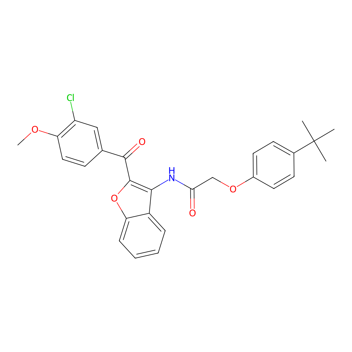 2-(4-tert-butylphenoxy)-N-{2-[(3-chloro-4-methoxyphenyl)carbonyl]-1-benzofuran-3-yl}acetamide molecular structure, CAS 620153-92-6