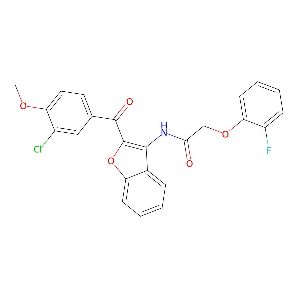 N-{2-[(3-chloro-4-methoxyphenyl)carbonyl]-1-benzofuran-3-yl}-2-(2-fluorophenoxy)acetamide molecular structure, CAS 620153-96-0